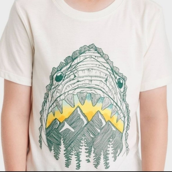 Cat & Jack Boy's Shark Sketch Tee Size M(8-10) - Picture 2 of 9